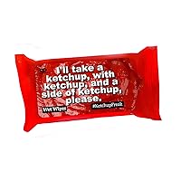 Ketchup Lovers Wipes - Funny Ketchup Gifts - Novelty Moist Towelettes for Ketchup Freaks - Disposable - Gag Gifts for Men - Ketchup Merchandise - Travel Size