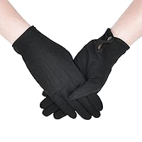 Zenssia Parade Gloves White Cotton Formal Tuxedo Costume Honor Guard Gloves with Snap Cuff, Coin Jewelry Inspection Gloves