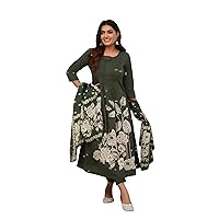 Printed Cotton Kurti Beautiful Softness Indian Dress Pant Set With Mulmul Printed Dupatta