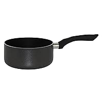 IMUSA USA 2 Quart Charcoal Exterior Sauce Pan with Nonstick Interior and Black Soft-Touch Handle