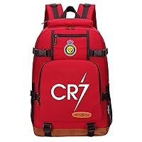 Cristiano Ronaldo Casual Daypacks-Wear Resistant CR7 Laptop Knapsack Student Bookbag with Front Pocket