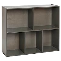 ECR4Kids Streamline 5-Compartment Storage Cabinet, 30in, Classroom Furniture, Grey Wash