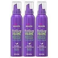 Aussie Mousse, with Bamboo & Kakadu Plum, Instant Volume, For Fine Hair, 6 Fl Oz (Pack of 3), Packaging May Vary