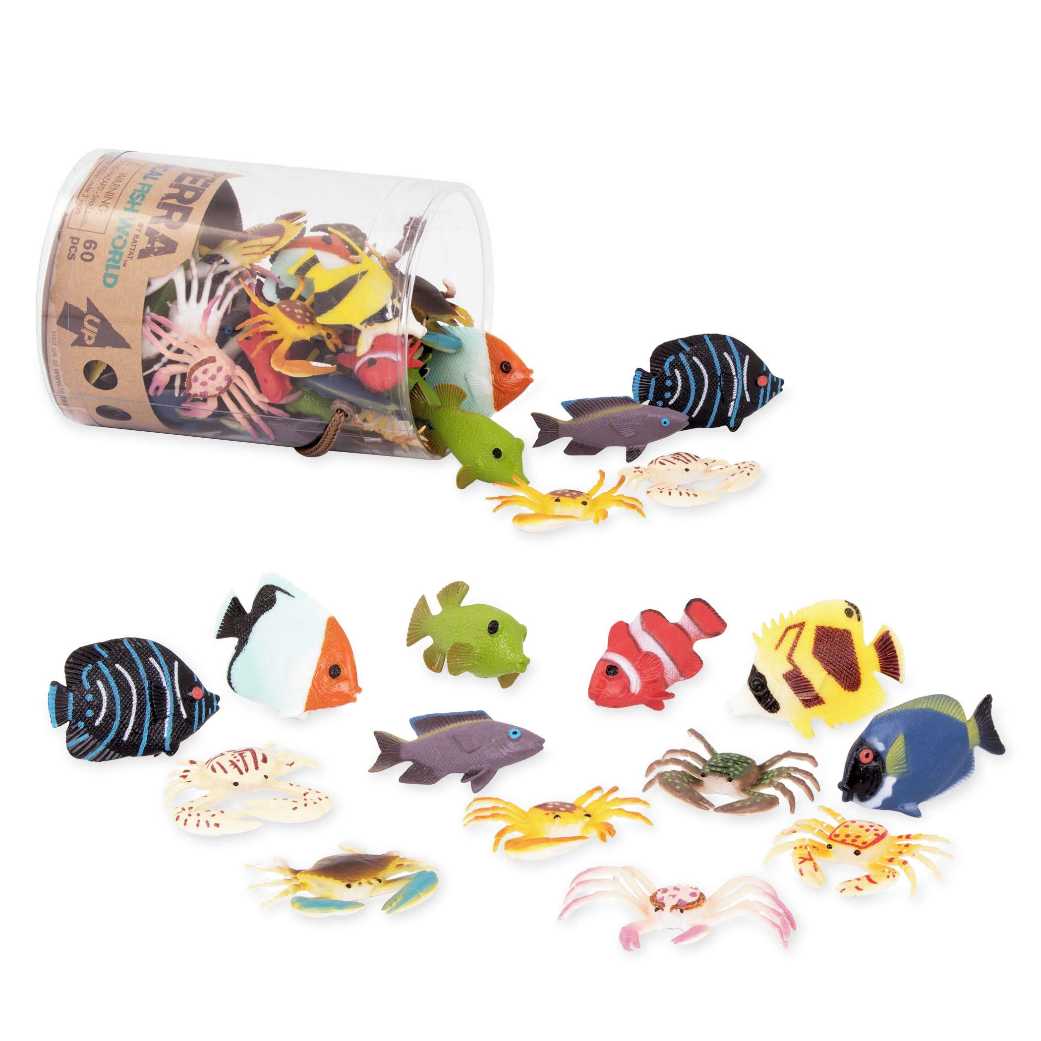 Terra by Battat – Tropical Fish World – Assorted Miniature Sea Animals, Toys for Toddlers 3 & Up (60 Pc), Multicolor