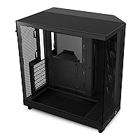 NZXT H6 Flow | CC-H61FB-01 | Compact Dual-Chamber Mid-Tower Airflow Case | Panoramic Glass Panels | High-Performance Airflow Panels | Includes 3 x 120mm Fans | Cable Management | Black