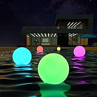 LOFTEK LED Dimmable Floating Pool Lights Ball, 12-inch Cordless Night Light with Remote, 16 RGB Colors & 4 Modes, Rechargeable & Waterproof, Perfect for Indoor/Outdoor, Pool, Exhibition Decor, 1PC