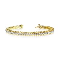 14k Yellow Gold S-Link Diamond Bracelet