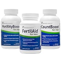 FertilAid for Men, MotilityBoost, Countboost Bundle - Male Fertility Stack with Preconception Vitamin & Fertility Formula Targets Count, Motility, Morphology, with Maca, Ashwagandha, CoQ10, Zinc