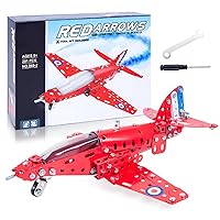 STEM Assembled Model Plane Kit Building Toy, 201 Pieces STEM Projects Airplane Building Kits for Kids Age 8-12, STEM Educational Model Kit Gifts for Teenage Boys & Girls 8+, Red, 7*9*3 inch