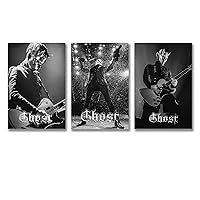 SAVOMA 3Pcs Art Posters Decorative Paintings Canvas Wall Poster And Art Pictures Printing Modern Home Bedroom Decoration Ghost Band Posters Creative Gifts 12x18inch(30x45cm)