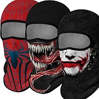 3PCS Balaclava Ski Mask Motorcycle Full Face Mask Outdoor Tactical Hood Headwear Mask Unisex for Cycling Halloween Windproof