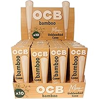 OCB Bamboo Pre-Rolled Mini Cones, 2.75 Inch / 70mm (320 Total Cones) Ultra-Thin Natural Rolling Papers with Tips - Slow Burning, 100% Bamboo Fibers, Natural Acacia Gum