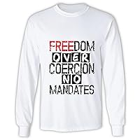 No Vaccine Anti Vaccine Freedom Over Coercion no Mandates Grey and Muticolor Unisex Long Sleeve T Shirt