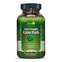 Extra Strength Colon Flush Quick & Powerful Digestive + Constipation Support Supplement with Psyllium, Acai, Triphala + Soothing Botanicals - 60 Liquid Softgels