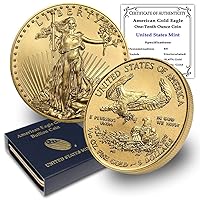 1986 - Present (Random Year) 1/10 oz American Eagle Gold Bullion Coin (Type 1 or Type 2) Brilliant Uncirculated with Original United States Mint Box $1 Seller BU
