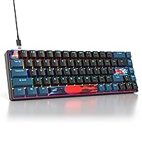 Protable 60% Percent Gaming Keyboard Mechanical, Mini Compact RGB Backlit 68 Keys Wired Office Keyboard with Red Switch for Mac/Win (Monstor Black/red Switch 68)