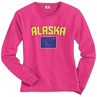 Threadrock Women's Alaska Flag Long Sleeve T-Shirt