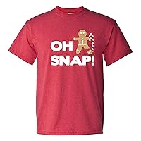 Oh Snap - Funny Christmas Gingerbread Man Candy Cane T Shirt