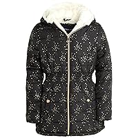 Limited Too Girl's Midweight Coat - Faux Fur Sherpa Lined Anorak Jacket (Size: 7-16)