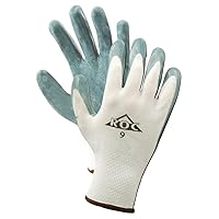 MAGID Liquid Repellent Mechanic Work Gloves, 12 PR, Foam Nitrile Coated, Size 7/S, Automotive, Reusable, Silicone Free, 13-Gauge Polyester (GP560),White