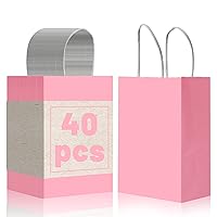 WIMARN Pink Gift Bags 40 Pack - Suitable for Birthday Parties and Business Gifts, Eco-Friendly Paper, Gift Bags Small Size, Easy to Decorate Gifts