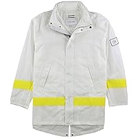 Calvin Klein Mens Stripe Jacket, White, X-Large
