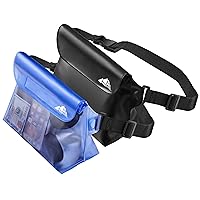 HEETA 2-Pack Waterproof Pouch with Waist Strap, Screen Touchable Dry Bag with Adjustable Belt for Phone Valuables for Swimming Snorkeling Boating Fishing Kayaking