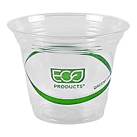 GreenStripe Clear Compostable 9oz PLA Plastic Cups, Case of 1000, Disposable Renewable Plant-Based Cold Cups, For Cold Drinks & Snacks, BPI Certified, ASTM Compliant.