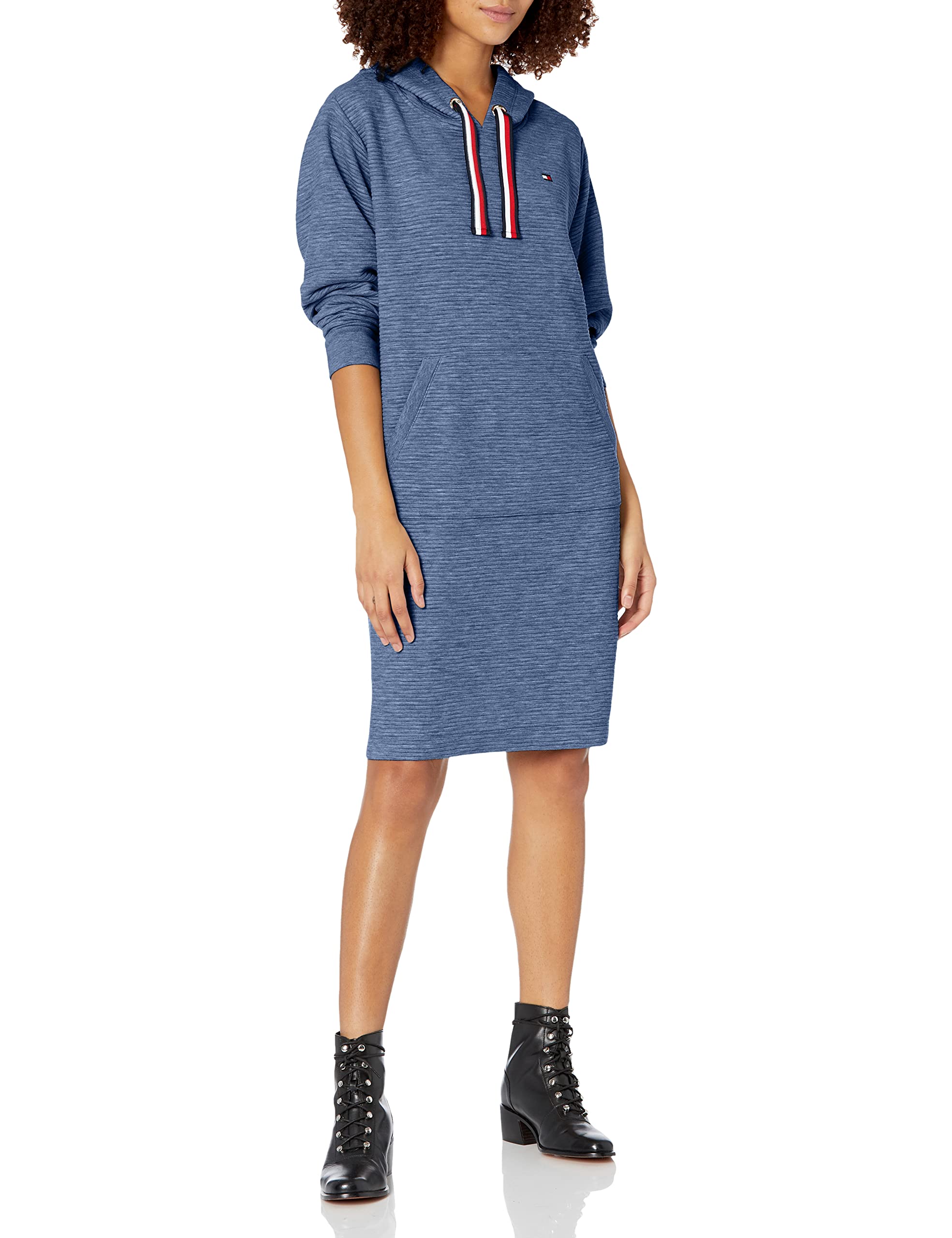 Tommy Hilfiger Plus Women's Hoodie Dress, Denim HTHR, 0X