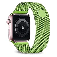 for Apple Watch Band 40mm 44mm 38mm 42mm Metal Belt Stainless Steel Bracelet Series 7 6 5 4 3 (Color : Grass Green, Size : 42 or 44 mm)