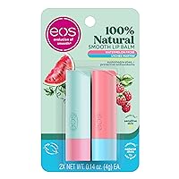 eos 100% Natural Lip Balm Sticks- Watermelon Frosé and Lychee Martini | Dermatologist Recommended for Sensitive Skin | All Day Moisture | 0.14 oz | 2-Pack