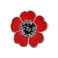 PinMart Poppy Flower Remembrance Memorial Day Enamel Lapel Pin