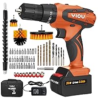 20V MAX Cordless Drill/Driver Kit with Battery and Charger & Cordless Impact Wrench Set for Home & Car，Blue