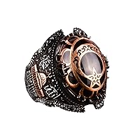 KAMBO Moon and Star Islamic Ring, Muslim Silver Ring, 925 Sterling Silver Ring(size:10.75)