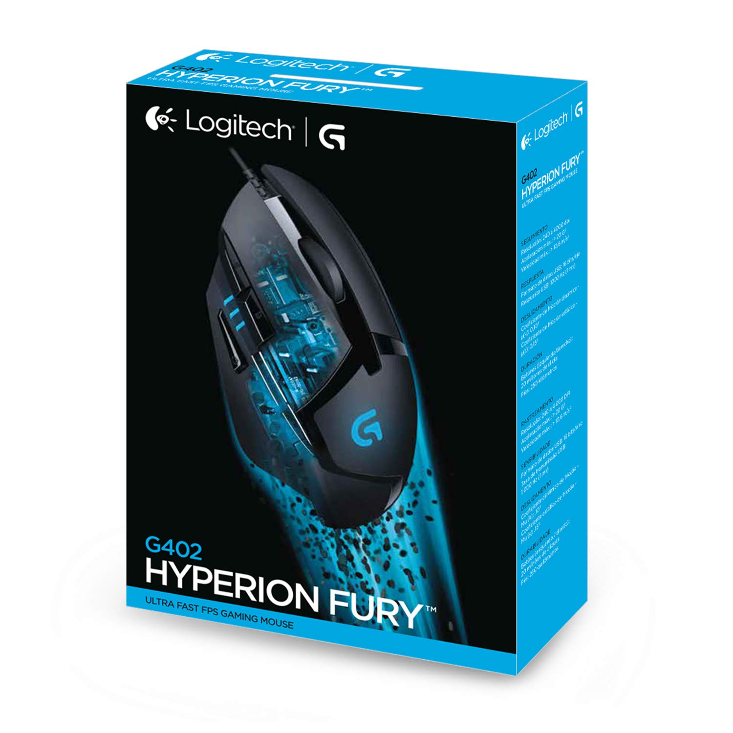 Logitech G402 Optical Gaming Mouse Hyperion Fury USB 8 Buttons, 910-004067 (Hyperion Fury USB 8 Buttons)