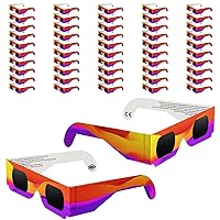 50 Pack Solar Eclipse Glasses 2024, CE & ISO 12312-2 Certified AAS Recognized Paper Glasses, Eye Protection Approved for Direct Sun Viewing, Sun Safe Shades for 2024 Total Solar Eclipse