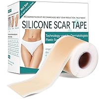 Silicone Scar Sheets, Silicone Scar Tape Strips(1.6”x 60” Roll-1.5M), Professional Away Sheets for Surgical Scars, Keloid, C-Section, Burn et