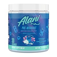 Alani Nu Pre Workout Powder | Amino Energy Boost | Endurance Supplement | Sugar Free | 200mg Caffeine | L-Theanine, Beta-Alanine, Citrulline | 30 Servings (Breezeberry)