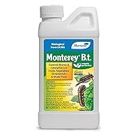 B.t. - Biological Insecticide for Organic Gardening - 1 Pint Concentrate - Apply Using a Sprayer Following Mix Instructions