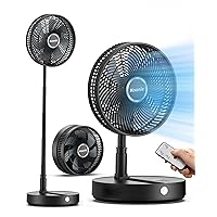 Koonie 12-inch Foldaway Portable Fan, Oscillating 10800mAh Battery Operated Rechargeable Fan with Remote Control for Home Outdoor Travel Camping
