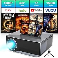 Projector with Wifi and Bluetooth, ZDK Native 1080P FHD 15000Lumens Mini Wifi Bluetooth 4K Projector, 300