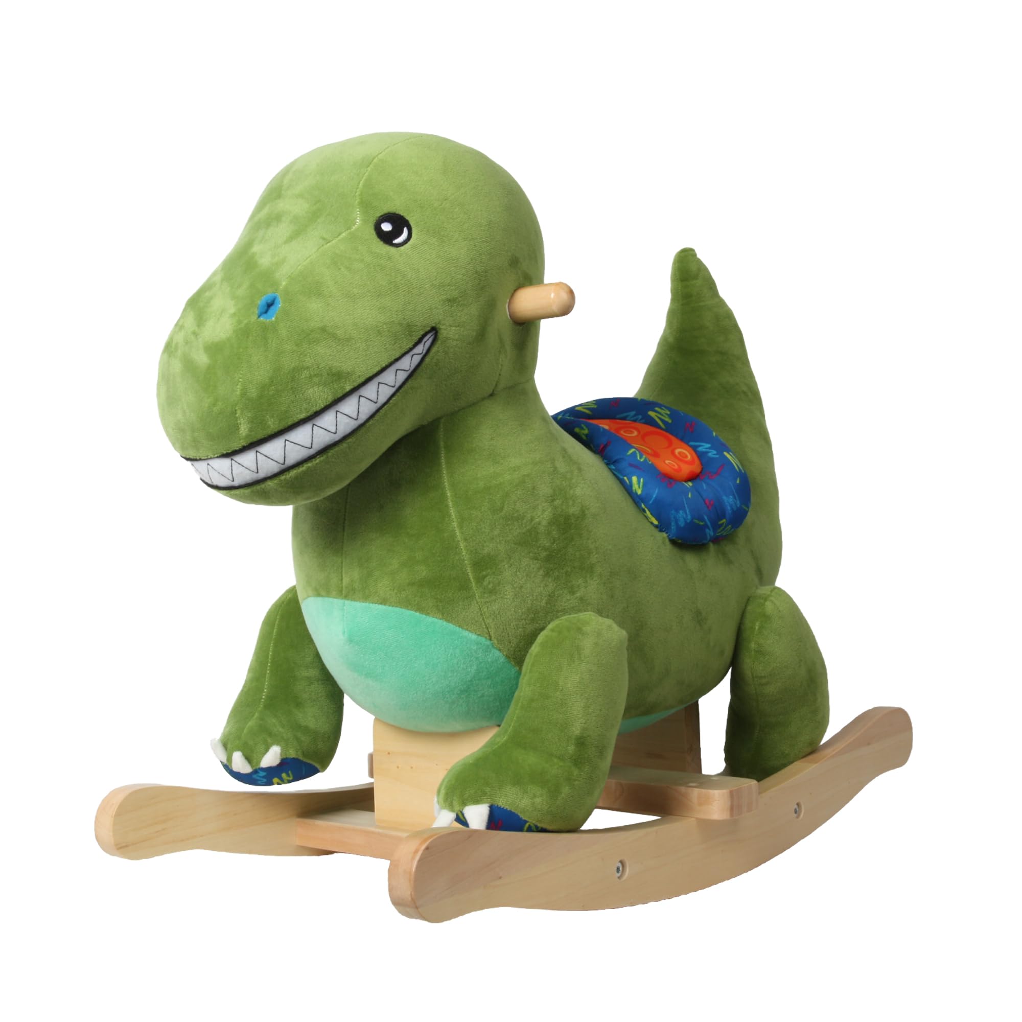 Linzy Toys Green Dinosaur Baby Rocker, Kids Ride on Toy for Toddlers Age 1+, Infant (Boy/Girl) Plush Animal Rocker, Green,(37629), 23.6 x 13.7 x 19.6 inches