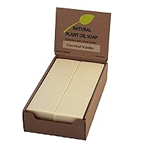 Coconut Vanilla Scented Natural Soap Bars (12 Bars), 3.5oz Moisturizing French Triple Milled Soap Bars Enriched with Shea Butter - Pure Plant Oil Bath & Body Soap Bars