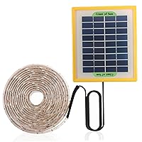 Solar Powered Grow Lights 16.4ft Plants Light Strip with Solar Panel Full Spectrum Solar Grow Lights for Greenhouse Fast Heat Dissipation Solar Heat Lamp for Outdoor Indoor Garden Greenhouse Supplies