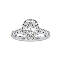 Riya Gems 3 CT Oval Infinity Accent Engagement Ring Wedding Eternity Band Vintage Solitaire Silver Jewelry Halo-Setting Anniversary Praise Ring Gift