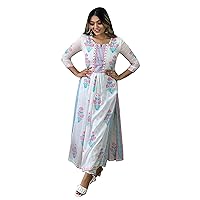 Indian Kurti for Womens With Pant | Printed Rayon Dress Kurtis Kurta For Women Tops Tunics
