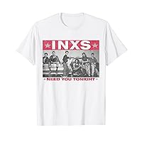 Official INXS Need You Tonight Light Logo Front and Back T-Shirt