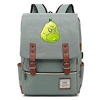 Game Plants vs. Zombies Vintage Rucksack 15.6-inch Laptop Backpack Business Bag with USB Charging Port Green / 4