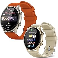 Blood Pressure Watches, Orange Smart Watch Bundle with Gold Smartwatch