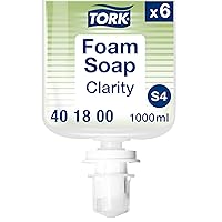 Tork Clarity Hand Soap Foam S4, 99% of Ingredients are of Natural Origin, 6 x 1L, 401800